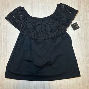 Rafaella Black Off-Shoulder Blouse NWT